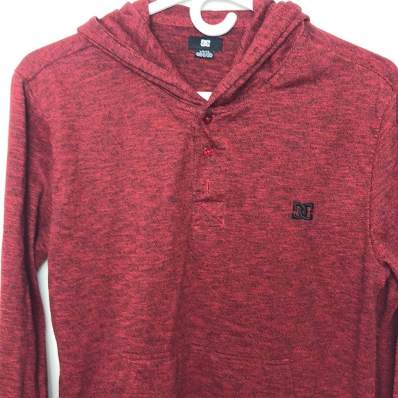 DC Red Speckled Men’s Sweatshirt Hoodie Size S - Picture 2 of 9